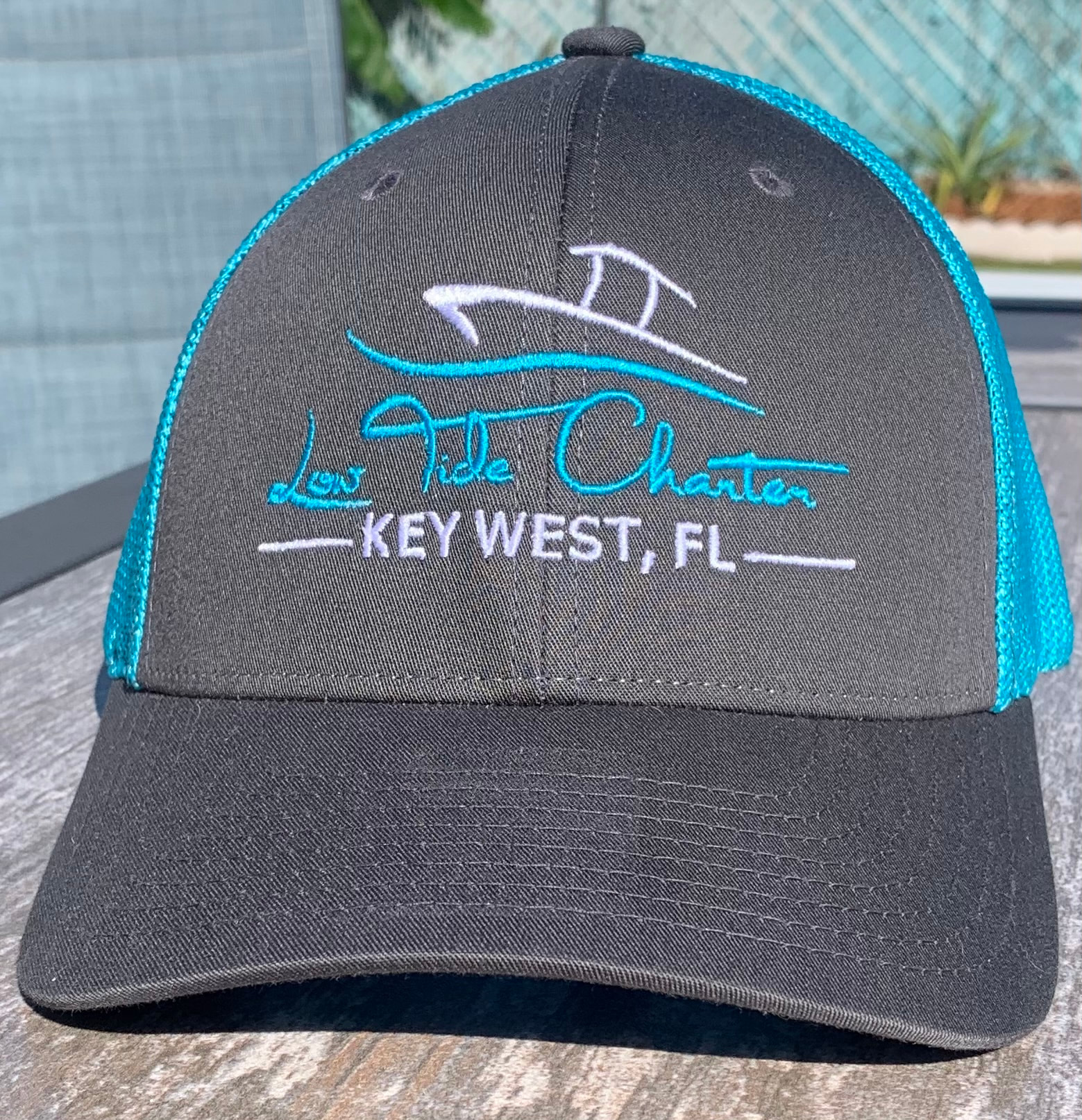 Low Tide Neon Blue Fitted Hat